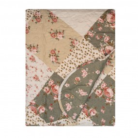 2Q206.061 Tagesdecke 230x250 cm Grün Beige Polyester Bettdecke