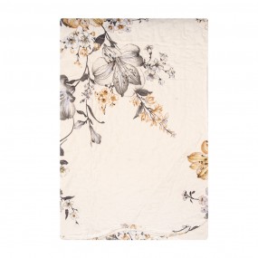 2Q207.061 Couvertures 230x250 cm Blanc Gris Polyester Fleurs Couvre-lit