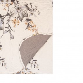 2Q207.061 Couvertures 230x250 cm Blanc Gris Polyester Fleurs Couvre-lit