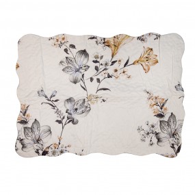 2Q207.061 Couvertures 230x250 cm Blanc Gris Polyester Fleurs Couvre-lit