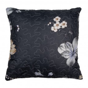 2Q208.020 Cushion Cover 40x40 cm Grey Beige Polyester Flowers Pillow Cover