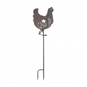 25Y1278 Garden Stake Chicken 32x2x113 cm Brown Metal Garden Stick