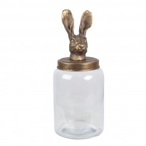 26GL4953 Pot de stockage Ø 16x39 cm Transparent Verre Lapin