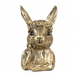 26PR5101 Candle holder Rabbit 10x8x15 cm Gold colored Polyresin