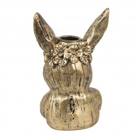 26PR5101 Candle holder Rabbit 10x8x15 cm Gold colored Polyresin