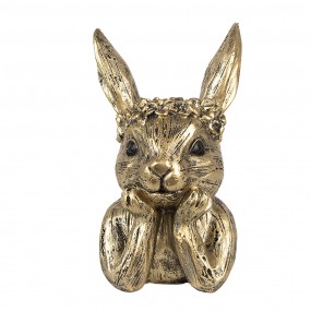 26PR5102 Candle holder Rabbit 9x8x15 cm Gold colored Polyresin