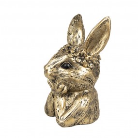 26PR5102 Candle holder Rabbit 9x8x15 cm Gold colored Polyresin