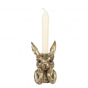 26PR5102 Candle holder Rabbit 9x8x15 cm Gold colored Polyresin