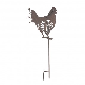 25Y1277 Garden Stake Chicken 47x2x124 cm Brown Metal Garden Stick