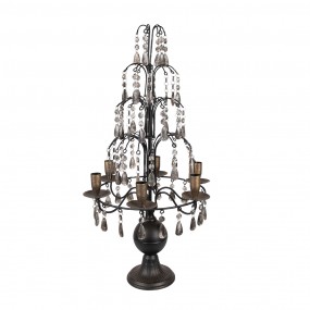 25Y1272 Chandelier 36x70 cm Couleur argent Noir Métal Bougeoir