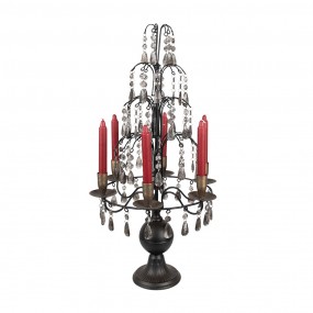 25Y1272 Chandelier 36x70 cm Couleur argent Noir Métal Bougeoir