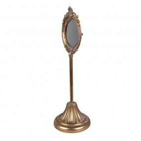 262S306 Table Mirror 11x11x35 cm Gold colored Metal Glass Round