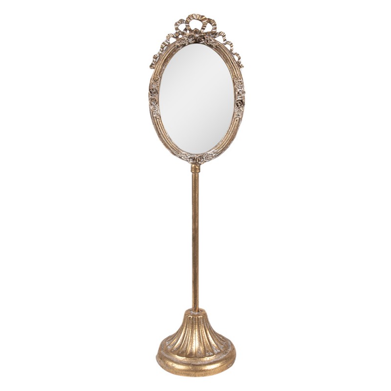 62S307 Table Mirror 13x11x46 cm Gold colored Metal Glass Oval