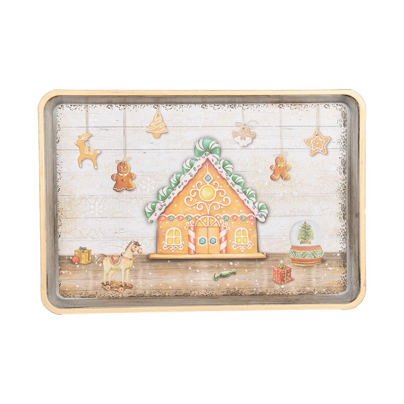 65751 Tray 32x22x2 cm Brown Melamine Christmas