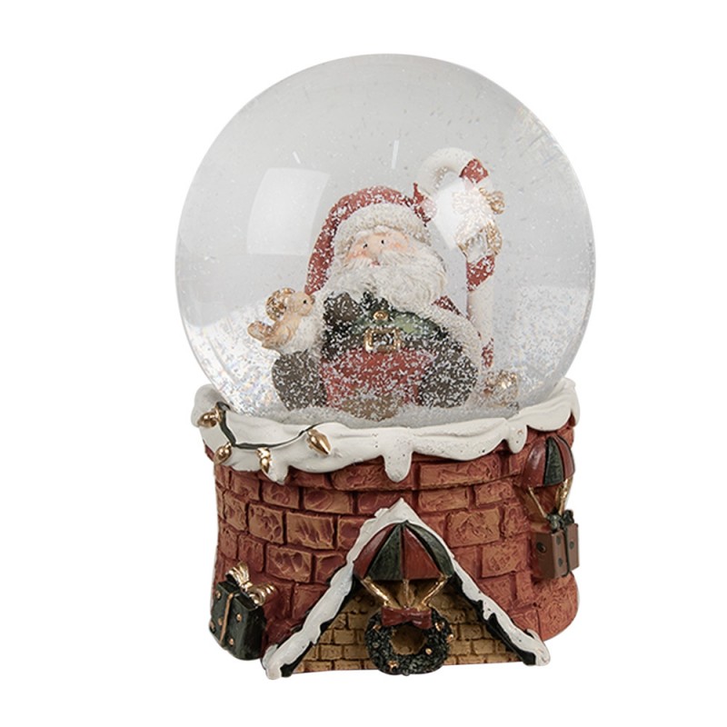 65769 Boule de neige Ø 10x15 cm Rouge Verre Plastique Père Noël