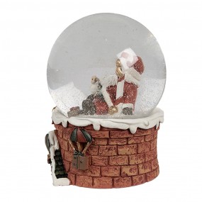 265769 Snow Globe Ø 10x15 cm Red Glass Plastic Santa Claus