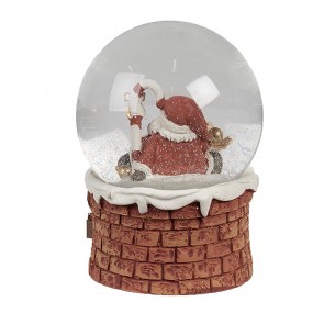 265769 Snow Globe Ø 10x15 cm Red Glass Plastic Santa Claus