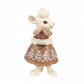 26PR3904GG Christmas Decoration Figurine Mouse 5x5x11 / 5x5x10 cm Brown Plastic