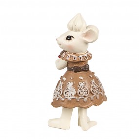 26PR3904GG Christmas Decoration Figurine Mouse 5x5x11 / 5x5x10 cm Brown Plastic