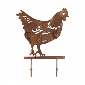 26Y5668 Attaccapanni da parete Pollo 24x5x31 cm Marrone Metallo