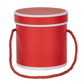 266009R Boîte cadeau Ø 12x12 cm Rouge Carton Rond