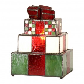 25LL-9349 Table Lamp Tiffany Gift 20x18x26 cm Green White Glass Christmas Desk Lamp Tiffany