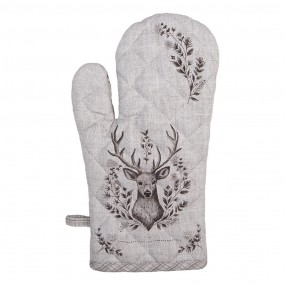 2GTW44 Oven Mitt 18x30 cm Beige Cotton Deer