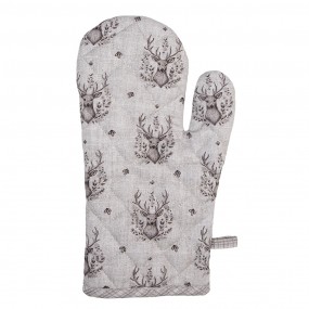 2GTW44 Oven Mitt 18x30 cm Beige Cotton Deer