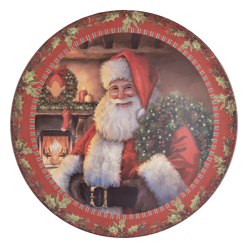 65753 Sottopiatto Ø 40 cm Rosso Plastica Babbo Natale  Rotondo