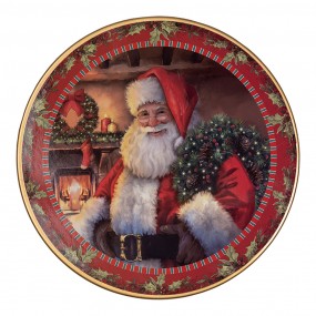 265754L Taartplateau op Voet Ø 29x10 cm Rood Kunststof Kerstman Rond