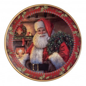 265754M Cake Stand Ø 22x10 cm Red Plastic Santa Claus Round