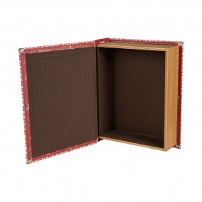 265755 Opbergdoos Set van 3 Boeken 27x22x7 / 22x17x6 / 17x12x4 cm Rood Houtproduct Kerstboom Rechthoek