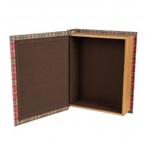 265756 Storage Box Set of 3 Books 27x22x7 / 22x17x6 / 17x12x4 cm Red White Wood product Santa Claus Rectangle