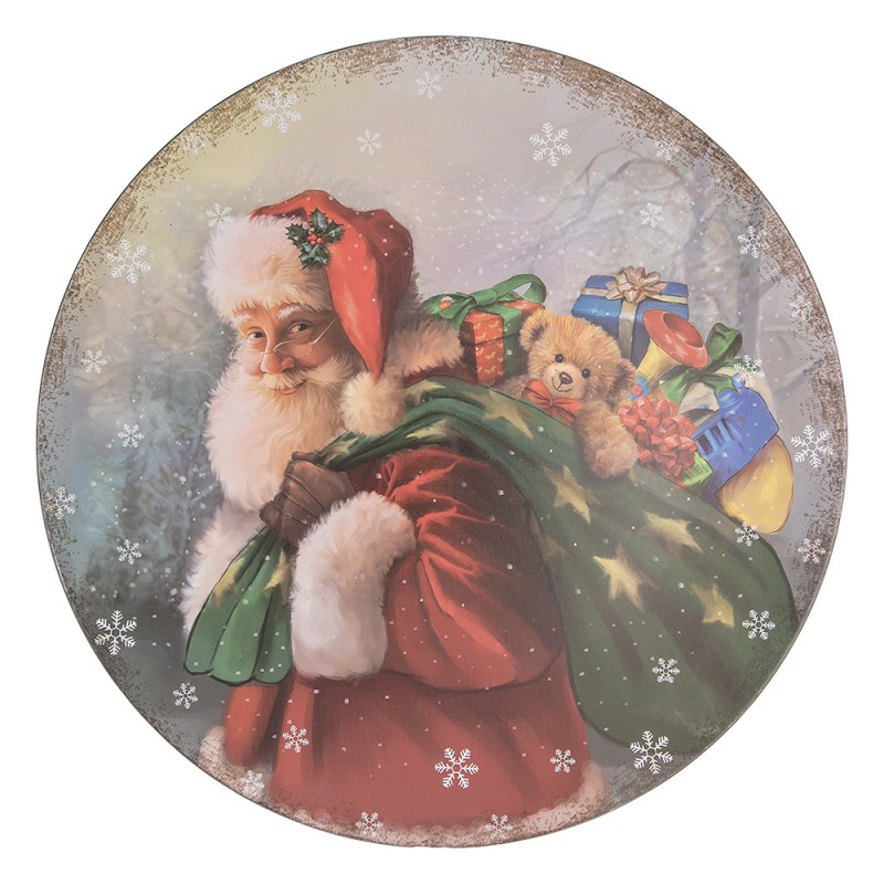 65761 Charger Plate Ø 40 cm Red Green Plastic Santa Claus Round