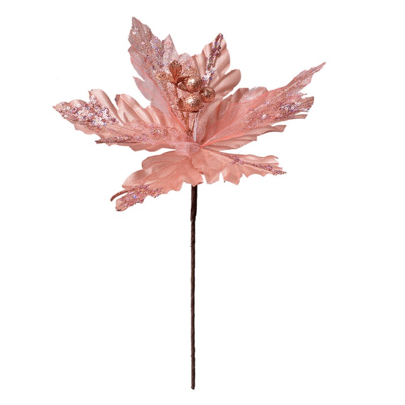 65828 Artificial Plant Poinsettia Ø 25x38cm Pink Plastic