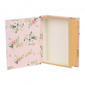 266013P Storage Box Books 17x14x5 cm Pink Cardboard Flowers Rectangle