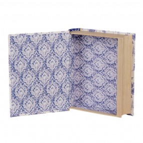 266014 Storage Box Books 17x14x5 cm White Blue Cardboard Rectangle