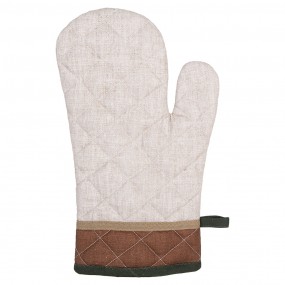 2LFJ44 Ofenhandschuh 18x30 cm Beige Baumwolle Pilze