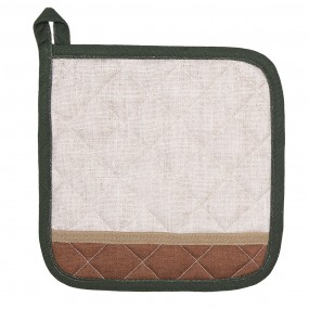 2LFJ45 Topflappen 20x20 cm Beige Baumwolle Pilze