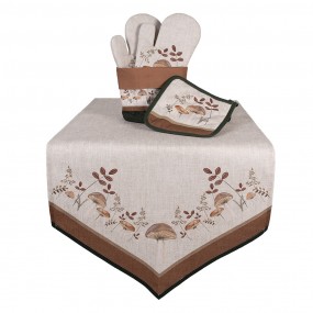 2LFJ45 Manique 20x20 cm Beige Coton Champignons