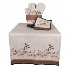 2LFJ45 Manique 20x20 cm Beige Coton Champignons