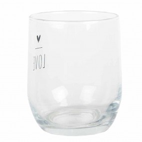 2BHSGL0004 Verre d'eau 300 ml Transparent Verre Coeur Gobelet