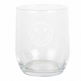 2BHSGL0006 Water Glass 300 ml Transparent Glass Smile Drinking Cup