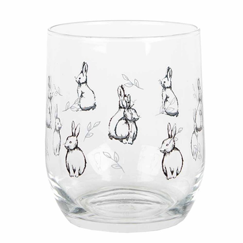 BNSGL0002 Water Glass 300 ml Transparent Glass Rabbits Drinking Cup