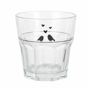 2LBSGL0011 Water Glass 200 ml Transparent Glass Birds Drinking Cup