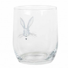 2RUBGL0001 Water Glass 300 ml Transparent Glass Rabbit Drinking Cup