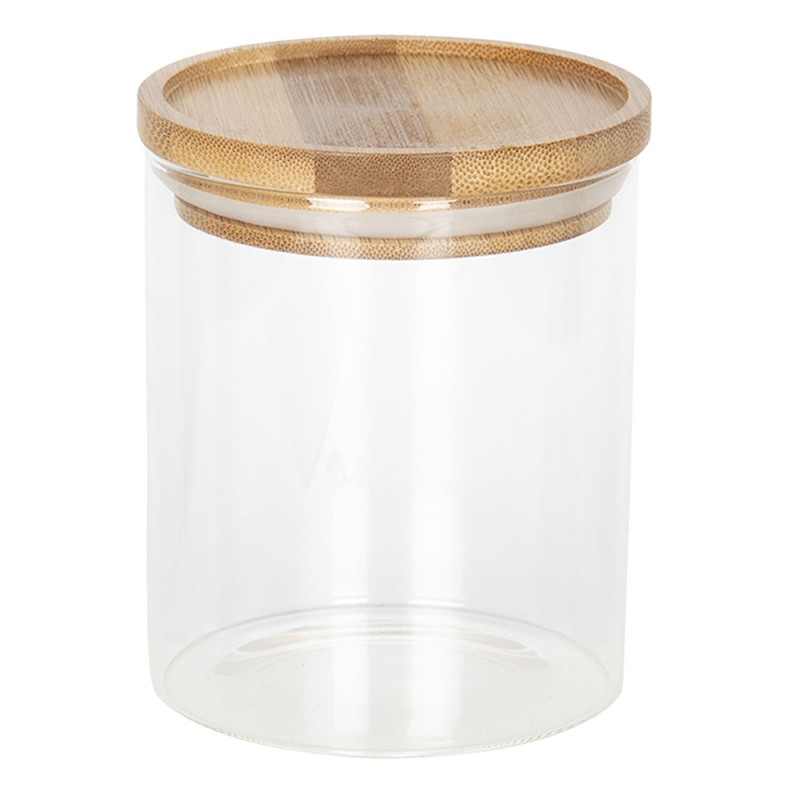 6GL2419S Storage Jar Ø 8x10 cm Glass Round Storage Pot