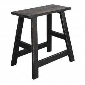 26H2057 Plant Table 42x29x43 cm Black Wood Rectangle Plant Stand