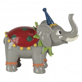 26PR4732 Statuetta Elefante 13x6x11 cm Rosso Grigio Poliresina Accessori per la casa