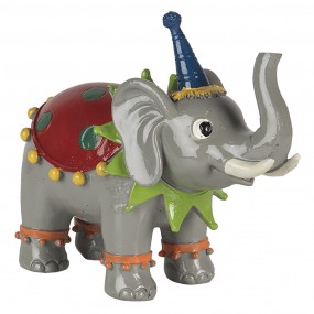 26PR4732 Figurine Elephant 13x6x11 cm Red Grey Polyresin Home Accessories